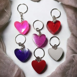 Valentine&#39;s Heart Resin Keychain Charm