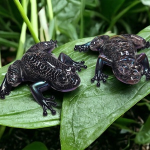 Décoration de grenouille en résine pour abri de serpent