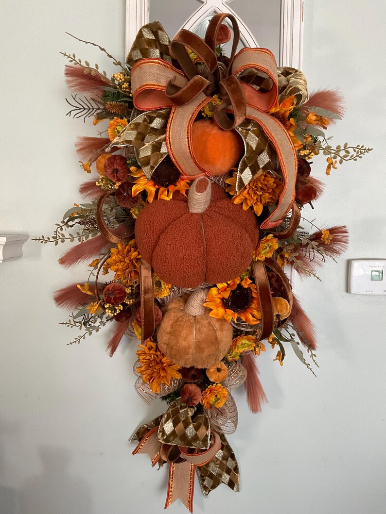 Pumpkin Fall Swag: XXL Autumn Door Decor - Etsy