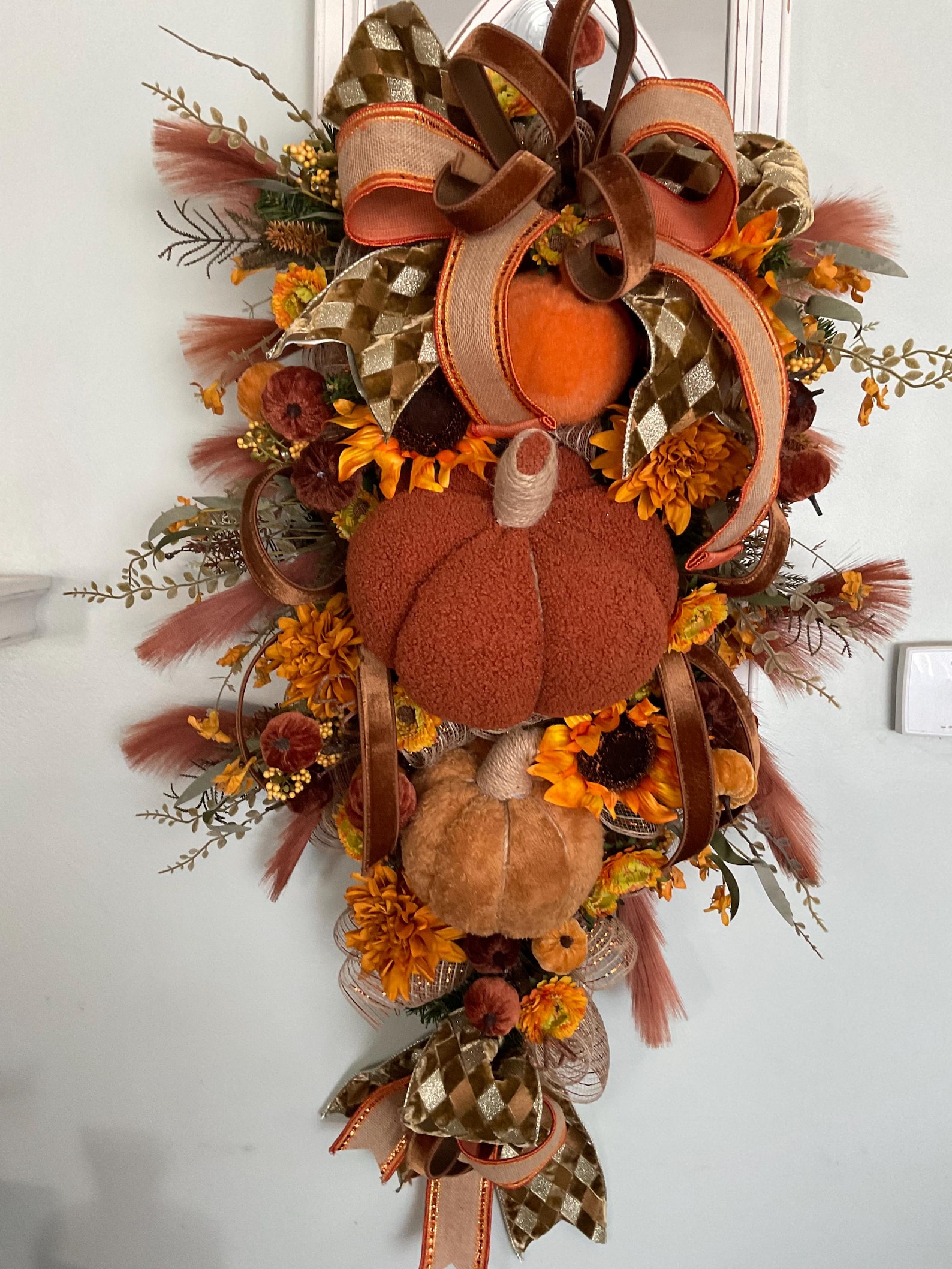 Pumpkin Fall Swag: XXL Autumn Door Decor - Etsy