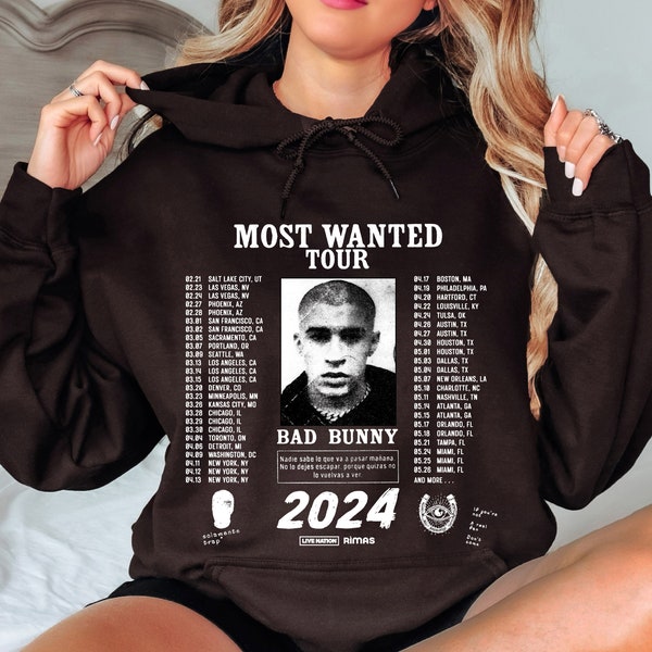 Bad Bunny Most Wanted Tour Merch, Bad Bunny Hoodie, Most Wanted 2024 Hoodie, Bad Bunny Sweatshirt Hoodie T-shirt Most Wanted