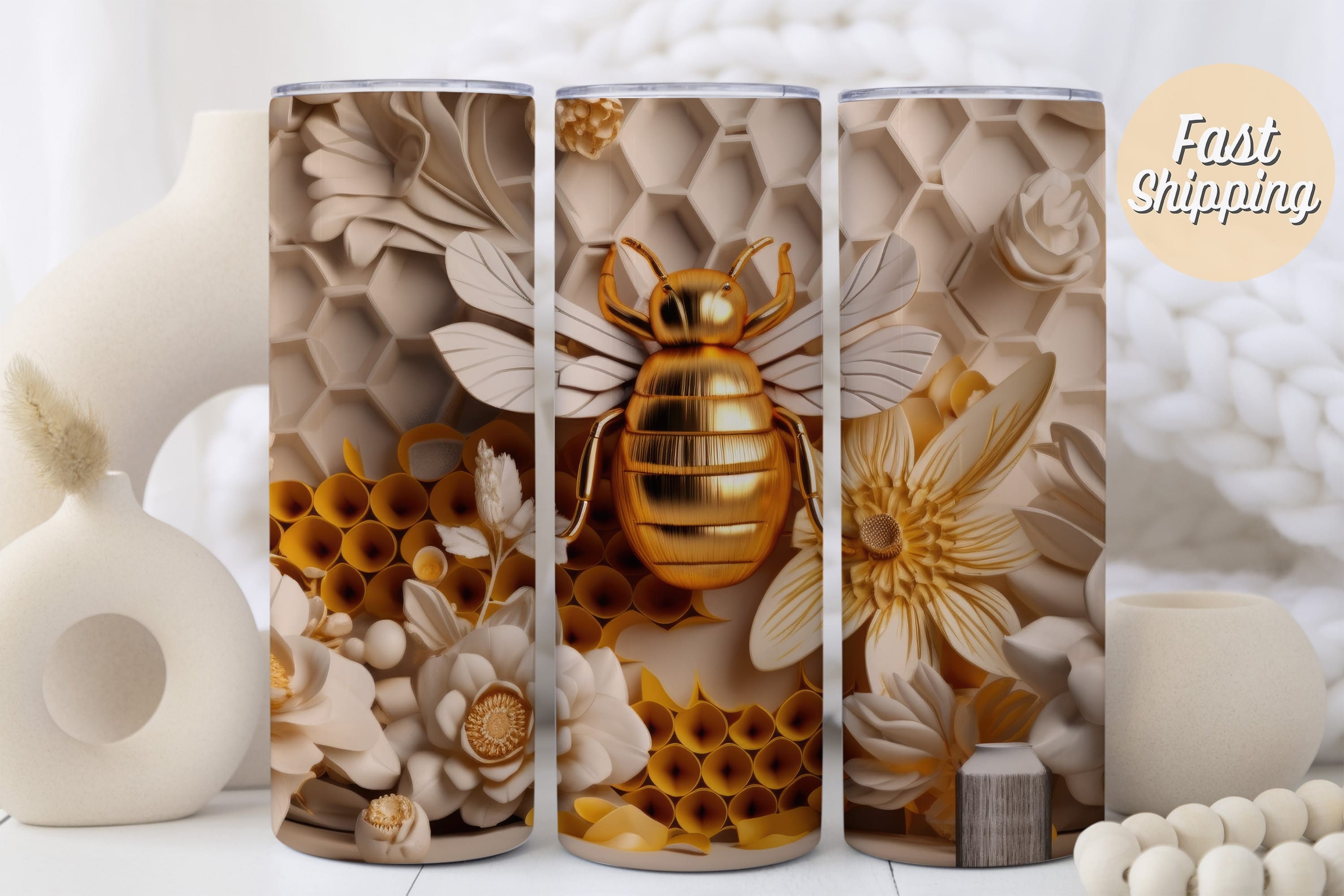 Pink Honeycomb Queen Bee Tumbler W/ Whipped Cream – Yoli's Custom