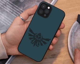 Legend of Zelda iPhone Case, zelda gifts, breath of the wild gifts, Hylian Shield, Black Design