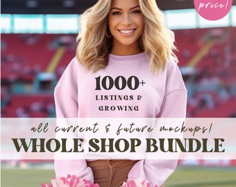 HELE winkel mockup-bundel, levenslange toegang tot de hele winkel-megabundel, sportspelermodellen, cheerleading basketbal voetbal volleybal voetbal