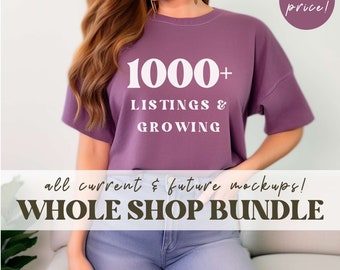 WHOLE Shop Mockup Bundle, Full Lifetime Access Store Shop Pass, Entire Shop Mega Bundle, Boho Lifestyle Model, Comfort Colors 1717 6014 1566