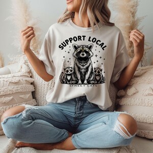 Unterstützen Sie Ihre lokalen Straßenkatzen Png, lustiger Waschbär Png, Vintage Waschbär Png, Trash Panda Png, Stinktier Png, Sublimations-Digital-Design