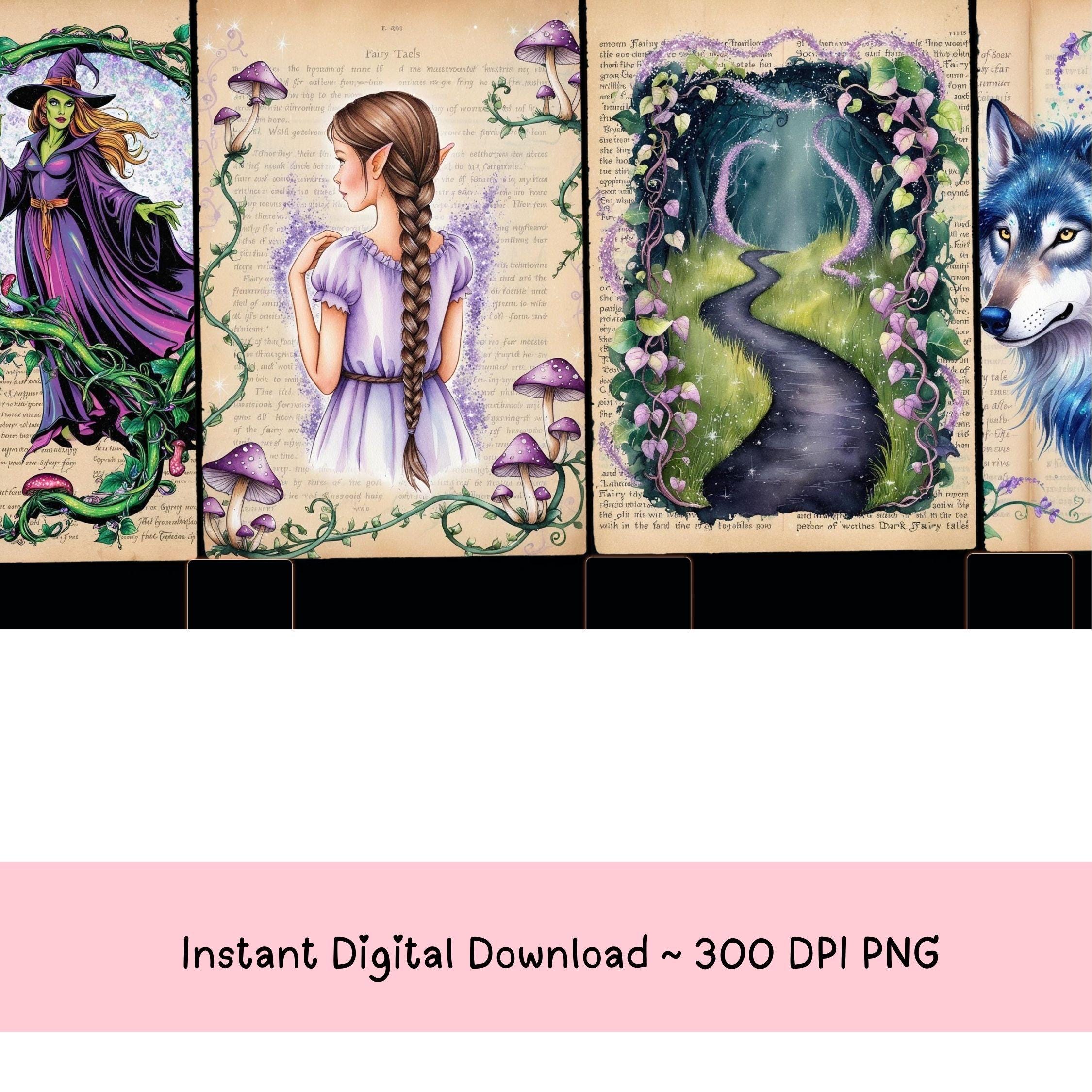 10+ Fantasy Junk Journal Pages Kit, Enchanted Forest Scrapbooking Paper ...
