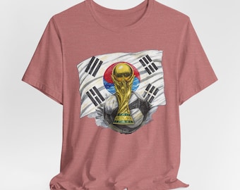 World Cup 2026 Trophy with South Korean Flag T Shirt | Soccer Football Tee
