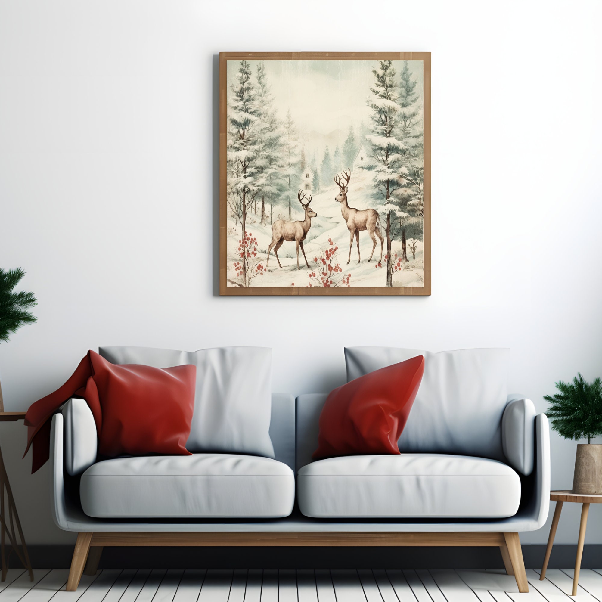 Vintage Christmas Prints, Set of 3 Christmas Prints, Winter Printable ...