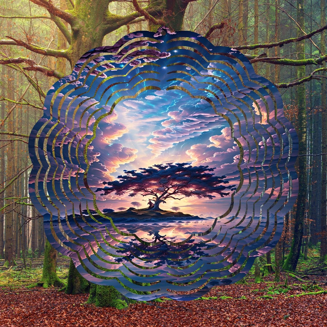 Tree of Life Wind Spinner Sublimation Design Template, Round Hanging ...