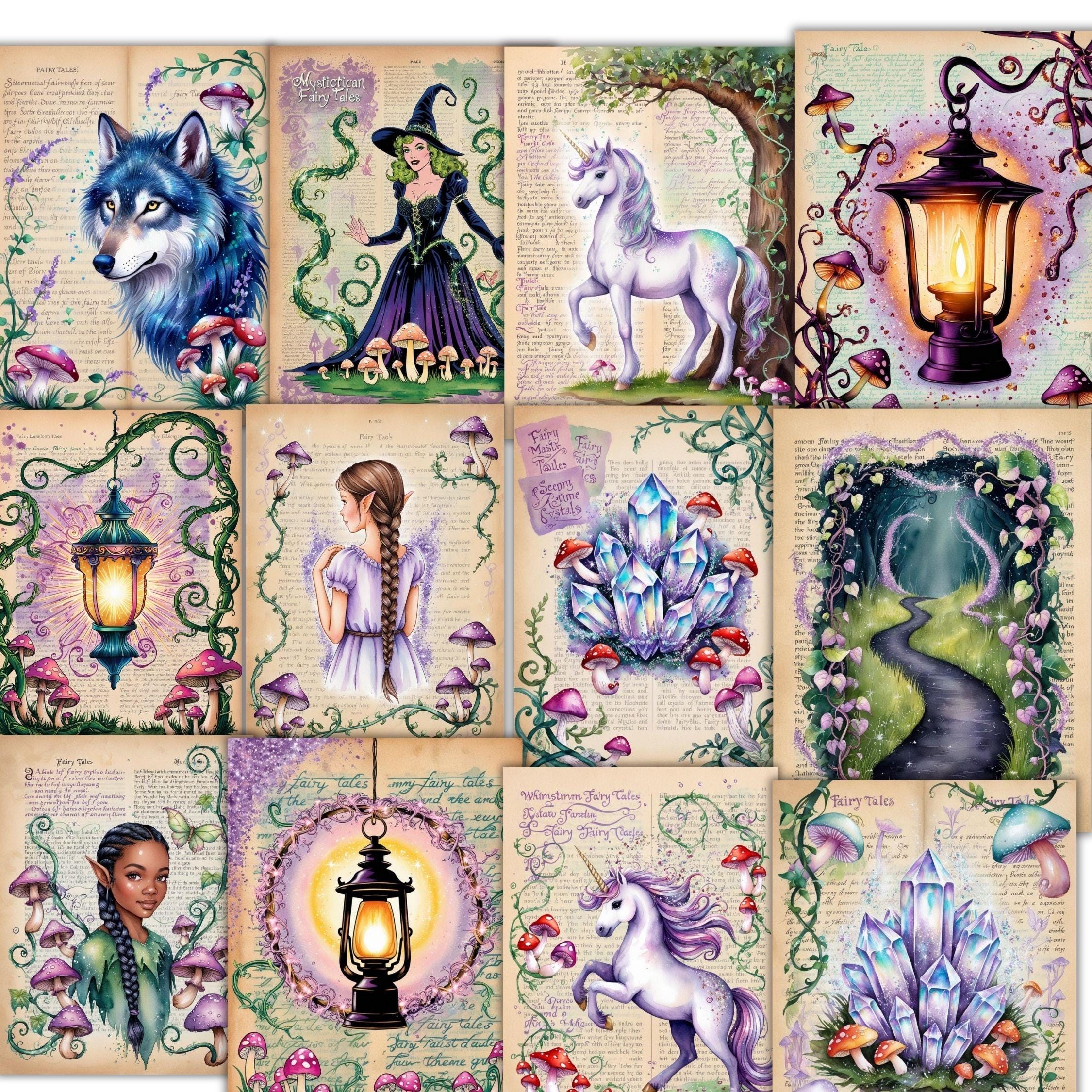 10+ Fantasy Junk Journal Pages Kit, Enchanted Forest Scrapbooking Paper ...