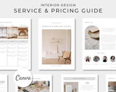 Interior Design Service and Pricing Guide, Client Welcome Book, Canva Template, Project Portfolio, Interior Design Mood Board Template