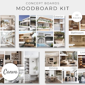 Concept Boards, Mood Board Kit, Canva Template, Vision Board Template, Editable Mood Board, Create your Moodboard, Home Renovation