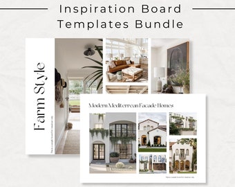 Interior Design Moodboard Kit, Canva Inspiration Boards, Editable Interior Moodboards, Simple Vision Board, Home Decoration Concepts