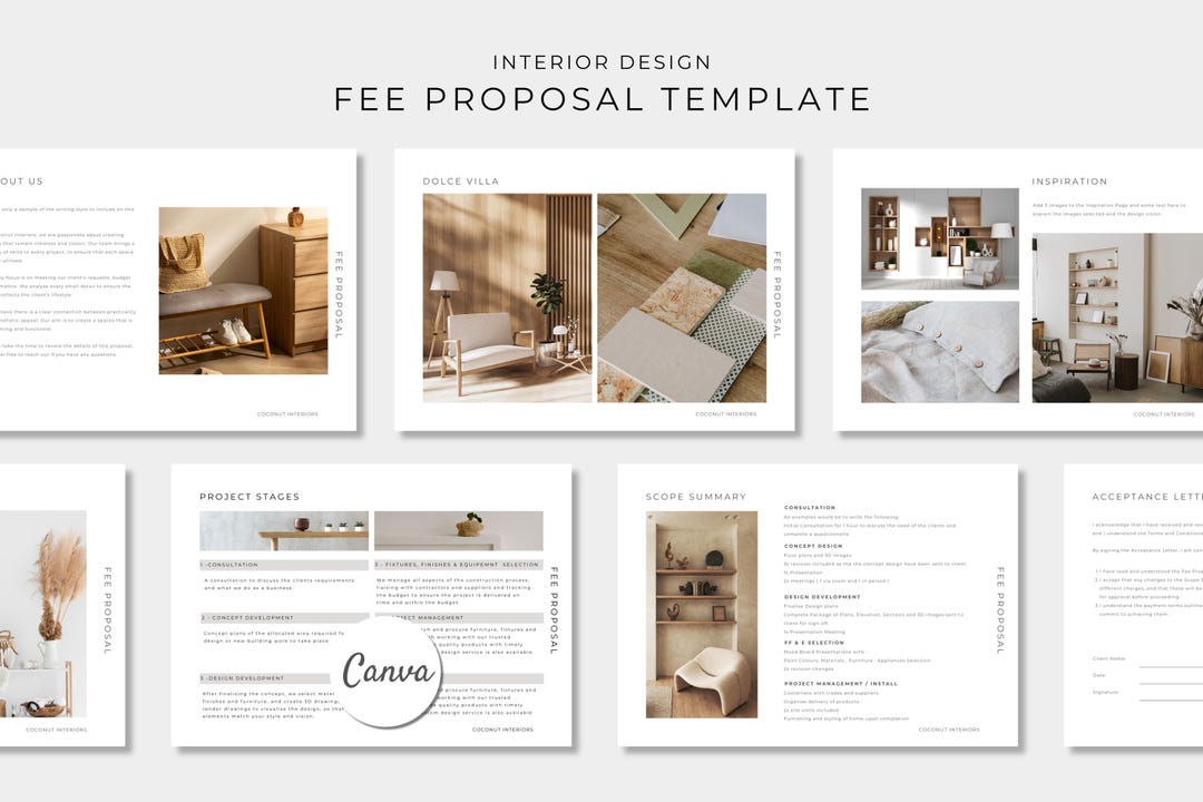 Interior Fee Proposal Template, Client Presentation Schedule, Project ...