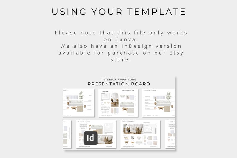 Interior Furniture Presentation Board, Editable Canva Mood Board, Interior Design Project Proposal, Finishes Selection, Client Presentation image 9