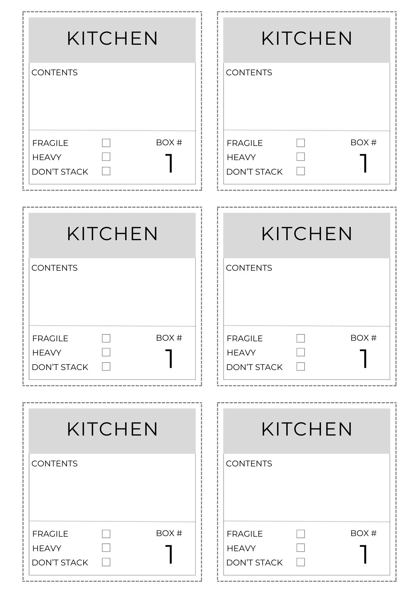 Moving Box Label Printables, Moving Organisation, Moving Labels ...