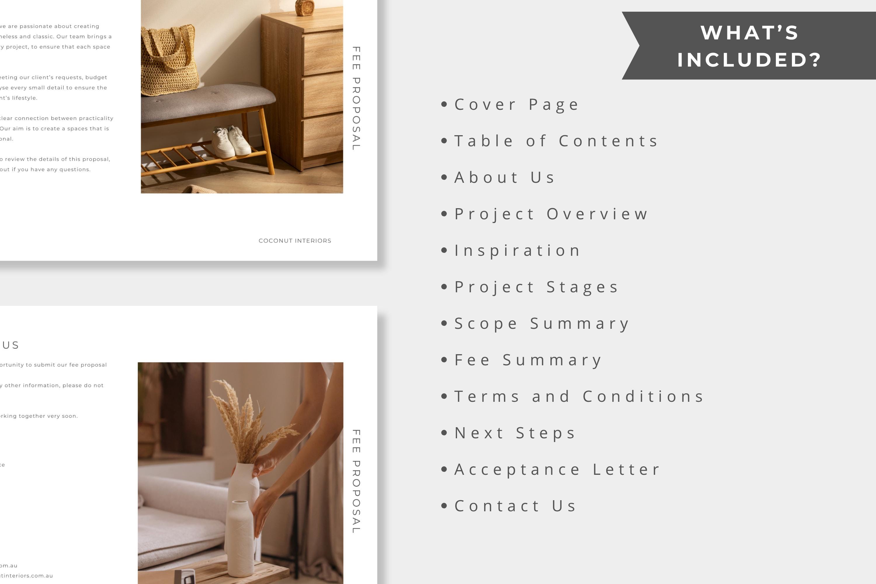 Interior Fee Proposal Template, Client Presentation Schedule, Project ...