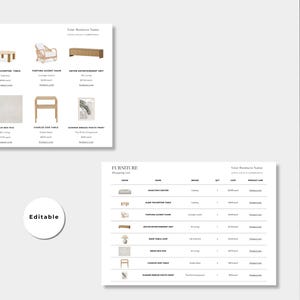 Interior Design Furniture Shopping List, Editable Canva Template ...