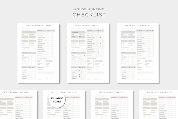 House Hunting Checklist, Editable Checklist, Property Search, Home Organisation Document, House Buying Planner