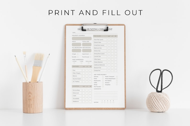 House Hunting Checklist, Editable Checklist, Property Search, Home Organisation Document, House Buying Planner image 5