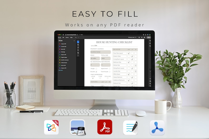 House Hunting Checklist, Editable Checklist, Property Search, Home Organisation Document, House Buying Planner image 4
