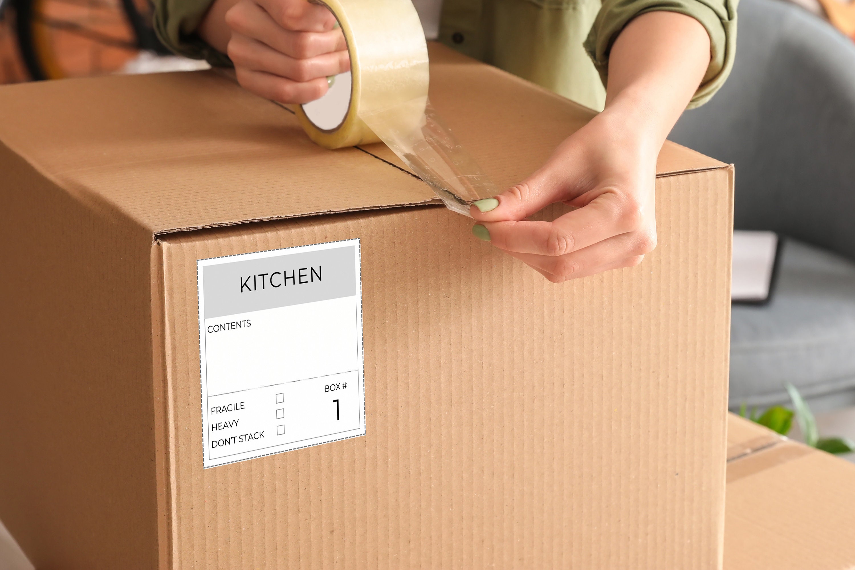Moving Box Labels, Printable Stickers, Canva Editable, Packing Labels ...