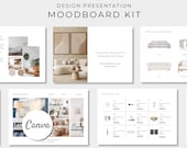 Design Presentation Mood Board Kit, Editable Canva Template, Interior Design Mood Board Template, Project Proposal, Furniture Selection