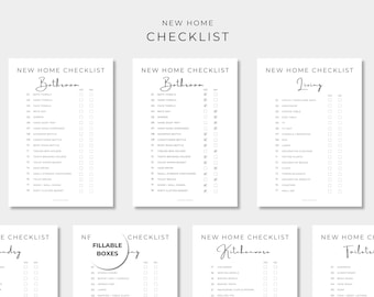 New Home Checklist, Editable Home Checklist, Home Shopping Checklist, First Home Planner, New Home Essential List, Home Planner Checklist
