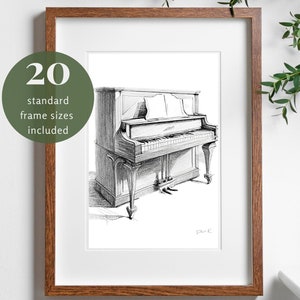 UPRIGHT PIANO Patent Year 1935 Drawing by Drawspots Illustrations  Pixels