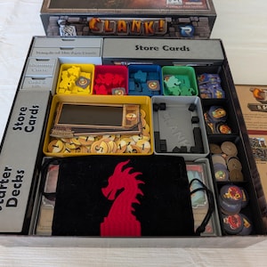 Clank! Box organizer storage fits all expansions including Game boards