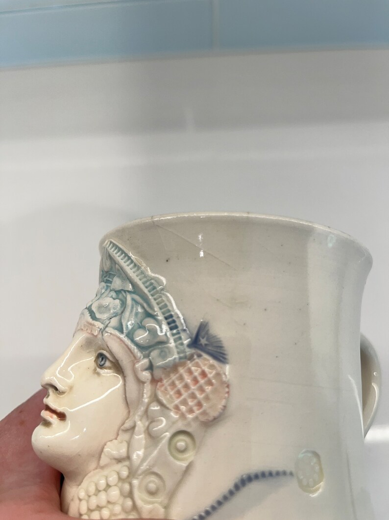 RARE Vintage Art Pottery David Keyes Signed & Stamped Mug 3D