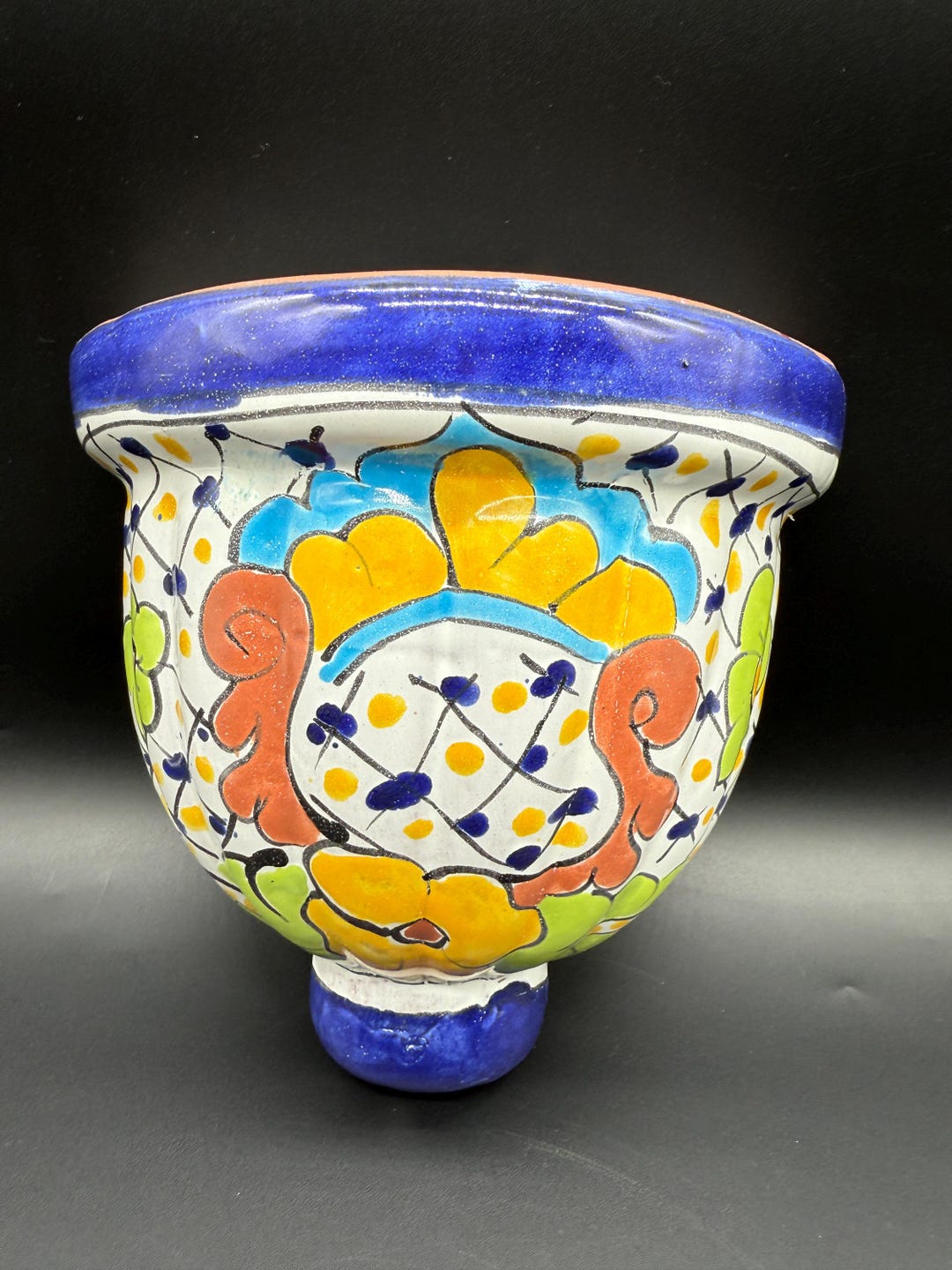 Talavera Redware Wall Hanging Planter or Wall Pocket Hand Painted 8.25"  High X 8.75" Wide - Etsy