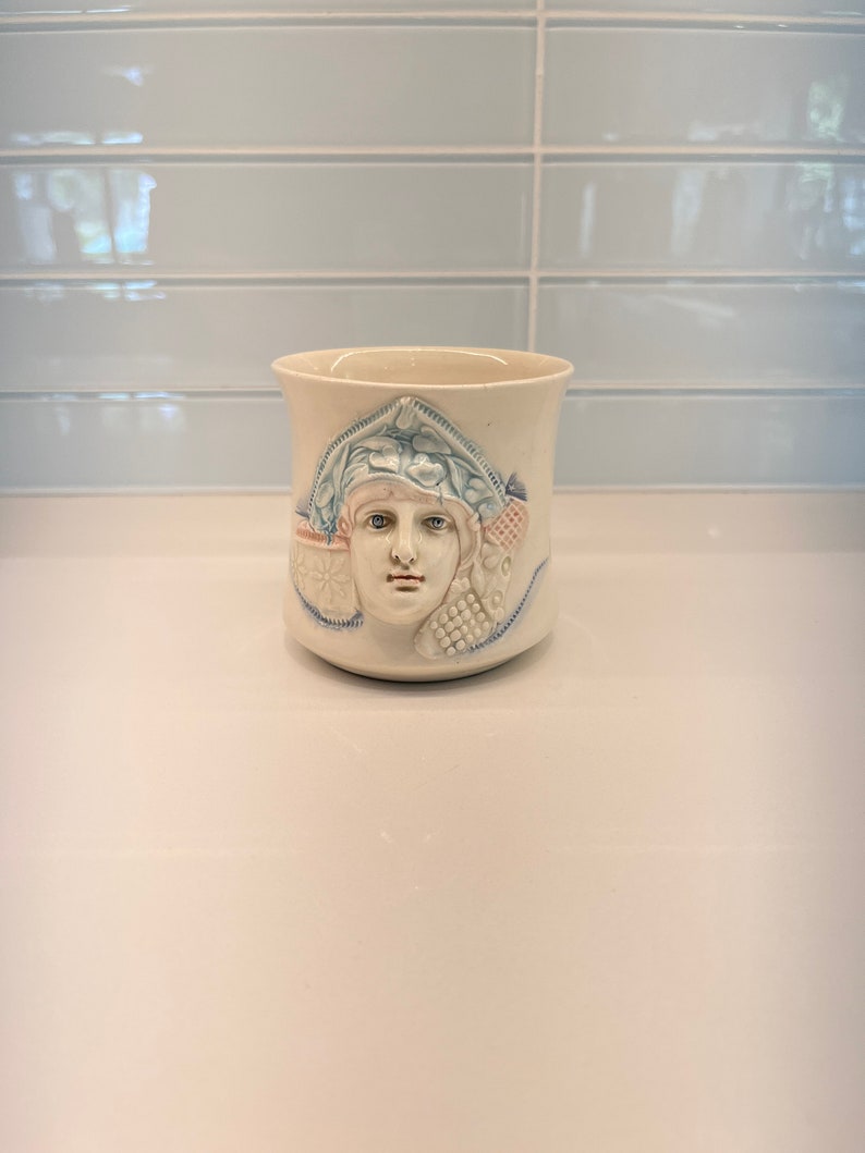 RARE Vintage Art Pottery David Keyes Signed & Stamped Mug 3D