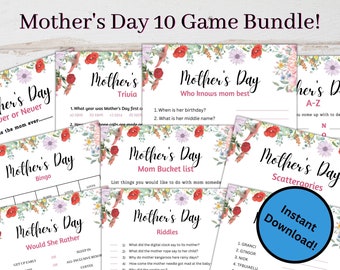 Mother's Day Game Bundle | Printable Mother's Day Games For Kids and Adults | Party Games and Activities | Family Games | Classroom Games