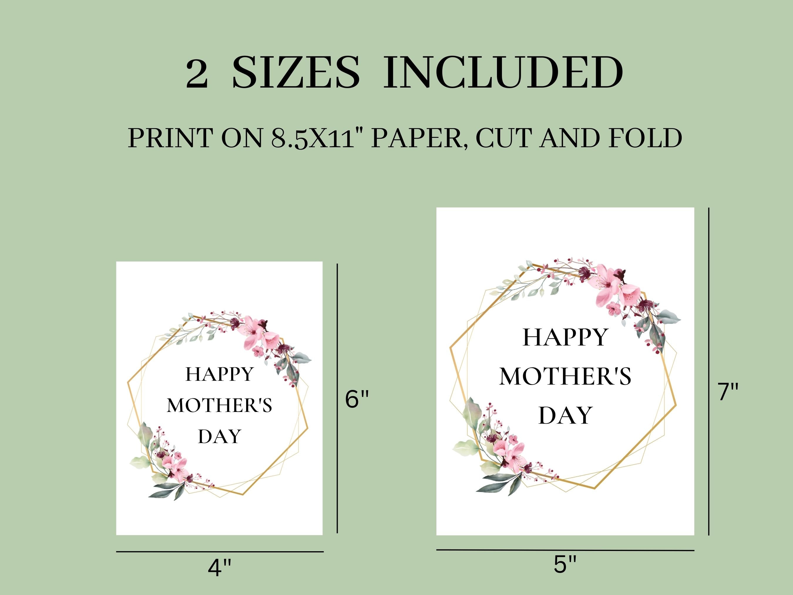 Happy Mother's Day Printable Card / Instant Download PDF / Card ...