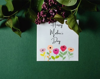 Utskrivbart kort för grattis på mors dag / Ladda ner PDF direkt / Kortmall