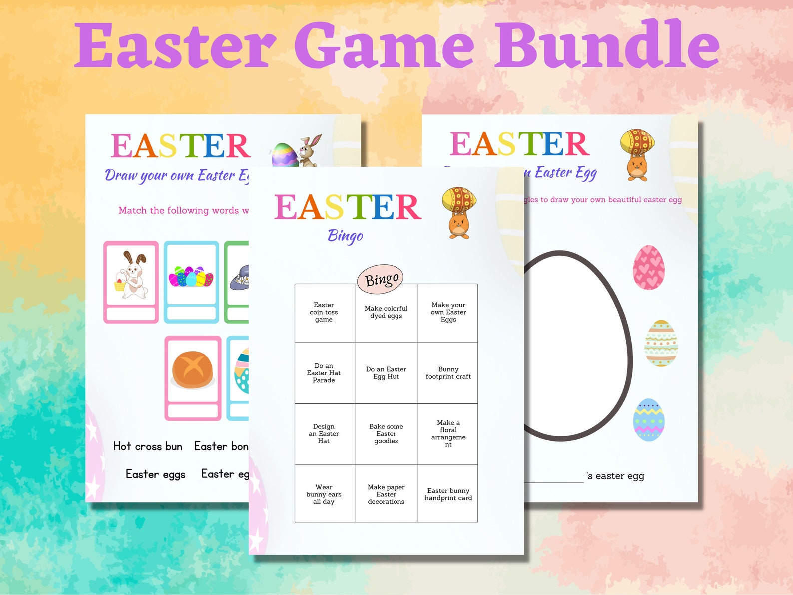 Easter Game Bundle | Printable Easter Games for Kids and Adults | Party Games and Activities ...