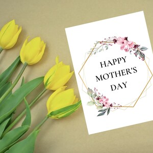 Tarjeta imprimible Feliz Día de la Madre / Descarga instantánea PDF / Plantilla de tarjeta