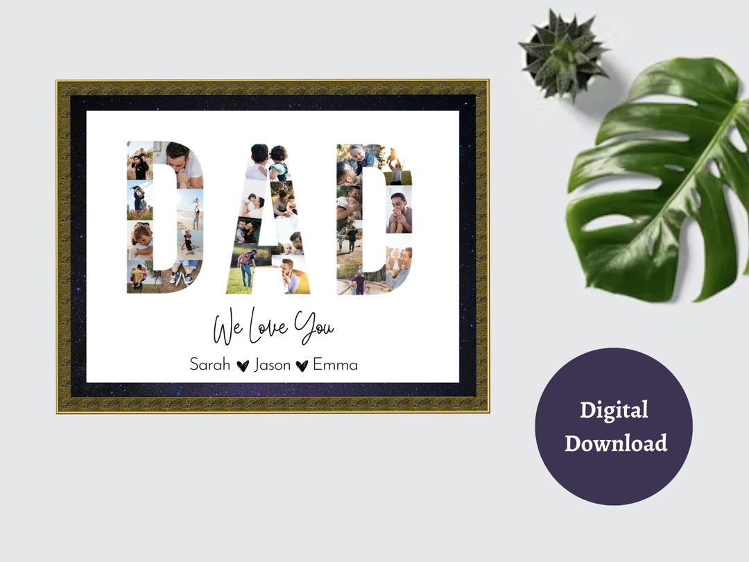 Dad Photo Collage Personalized Dad Gift Fathers Day Gift Custom ...