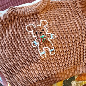 Mommy and Me Christmas Holiday Sweaters Matching Gingerbread Mouse Sweaters Includes 1 Adult and 1 baby/kids Sweater image 3