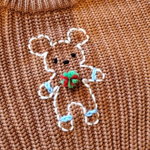 Mommy and Me Christmas Holiday Sweaters Matching Gingerbread Mouse Sweaters Includes 1 Adult and 1 baby/kids Sweater image 2