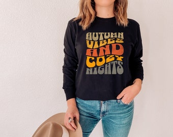 Fall Shirt Autumn Shirt Women's Apparel Trendy Fall Shirt Retro Shirt Long Sleeve Shirt Comfort Colors Shirt Boho Fall Shirt