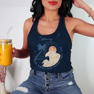 Christian Shirt Bible Verse Top Christian Tank Top Racerback Jesus Apparel Gift for Her T Shirts Summer Tank Top Scripture Shirt