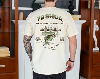 Herren Christian Shirt Christian Geschenke Fischer Tshirt Papa Geschenke Angeln Shirt Bibel Vers Tshirt Herren Yeshua Shirt Komfort Farben Shirt