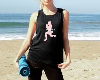 Funny Workout Tank Top Muscle Tank Cute Gym Shirt Flowy Tank Top Gift For Her Women's Fitness Tank Workout Tee