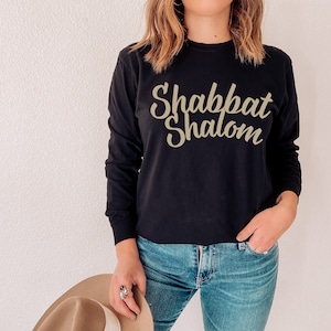 Shabbat Shalom Long Sleeve Shirt Israel Shirt Comfort Colors T-shirt Gift For Jewish People Shalom Shirt Christian Hebrew T-shirt
