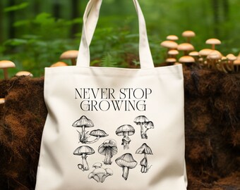 Cotton Canvas Tote Bag Mushroom Tote Bag Cottage Core Bag Aesthetic Tote Cute Tote Bag Gift Bag