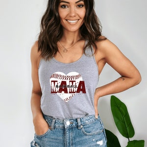 Baseball Mama Tank Top Sports Top Racerback Baseball Mom Shirt Baseball Game Day Shirt for Mom Womens Tank Top Trendy Baseball Shirt
