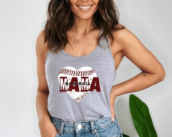 Baseball Mama Tank Top Sports Top Racerback Baseball Mom Shirt Baseball Game Day Shirt for Mom Womens Tank Top Trendy Baseball Shirt